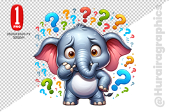 Cute Elephant Clipart - PNG File Product Image 1