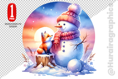 Snow Men Clipart- PNG File Product Image 2