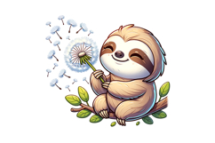 Cute Sloth Clipart - PNG File Product Image 2
