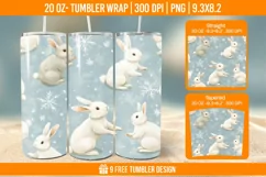 Cute Rabbit Seemless Tumbler Wrap Designs, Sublimation Wrap Product Image 1