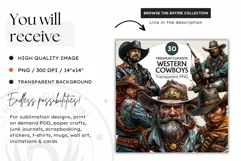 Cowboy Portrait clipart, cowboy hat png, Western Sublimation Product Image 2