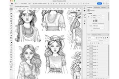 60 Procreate Boho Girls Stamp Brushes Product Image 2