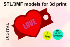 Heart, 40 OZ Tumbler, STL/3MF files for 3D Printing Product Image 1