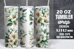 Greenery Floral Bouquets Skinny Tumbler Wrap Product Image 1
