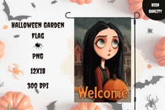 Cartoon Halloween Girl Garden Flag, Welcome Garden Flag PNG Product Image 1