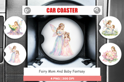 Fairy Mom Baby Fantasy Car Coaster Product Image 1