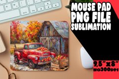 Vintage Red Truck Autumn Mouse Pad Print PNG Product Image 1