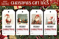 Cartoon Santa Claus Gift Tags, Christmas Gift Tag Printable Product Image 1