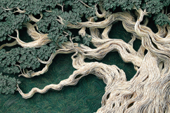 Intricate Twisted Tree Roots Artistic Illustration Product Image 1