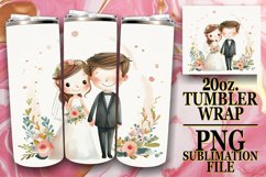 Elegant Wedding Tumbler Sublimation: Watercolor Bliss Product Image 1