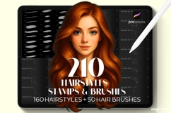 Procreate Hairstyle Stamps &amp; Brushes | Stamps | Brush Set Product Image 1