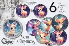 Christmas Deer | Car coaster &amp; key chain sublimation designs Product Image 1