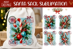 Vintage Candy Cane Santa Sack, Kids Santa Sack Designs Product Image 1