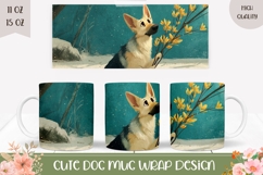 German Shepherd Mug Design, Cartoon Dog Mug Template Product Image 1