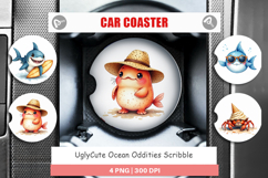 UglyCute Ocean Oddities Car Coaster Product Image 1