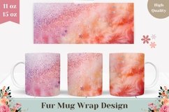 Pink Fur Mug Design, Pink Glitter Mug Sublimation Product Image 1
