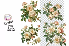 Flowers, Junk Journal, PNG, Clipart, Ephemera, Botanical Product Image 1