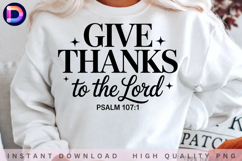 Give Thanks To The Lord Psalm 107:1 Christian Bible Verse Product Image 1