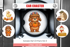 Car Coaster Autumn Hat Critters Product Image 1