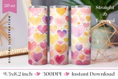 Lovely Hearts Tumbler Wrap Design, Valentine&#039;s Day Tumbler Product Image 1