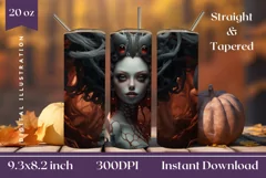 3D Vampire Tumbler Wrap, 3D Halloween Tumbler Sublimation Product Image 1