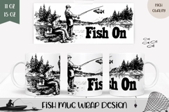 Fish On Mug Wrap, Fishing Mug, Fisherman Mug Sublimation Product Image 1
