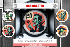 Car Coaster Halloween Retro Monster Product Image 1