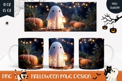 3D Halloween Mug Template, 3D Ghost Mug Sublimation Product Image 1