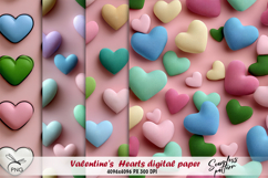 Valentines hearts digital paper, seamless pattern Product Image 1