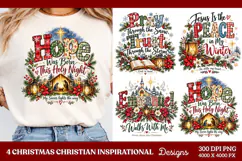 4 Christian Christmas PNG Designs, 4 Christian Inspirational Product Image 1