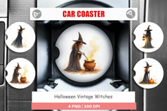 Halloween Vintage Witches Car Coaster Product Image 1