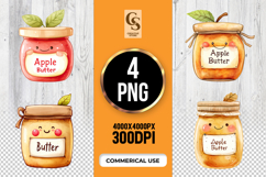 Cute Apple Butter Jar Sublimation PNG Product Image 1