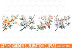 Spring Garden Clipart, Flowers Sublimation Designs Product Image 1