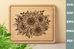 Floral Design, Flowers SVG, Sunflowers, Cutting board SVG Product Image 2