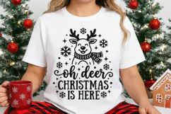 Oh Deer Christmas Is Here Svg, Funny Christmas Reindeer Svg. Product Image 2