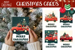 Merry Christmas Greeting Cards, Christmas Truck Card Designs Product Image 1