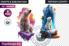 Watercolor Polar Bear Arctic Wildlife animal Illustration Product Image 1