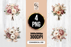 Vintage Floral Bouquet Clipart Sublimation PNG Product Image 1