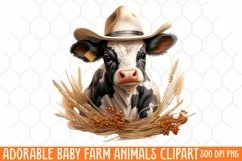 Adorable Baby Farm Animals clipart, Watercolor Clipart Product Image 1