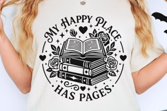 My Happy Place Has Pages Svg, Book Lover Svg, Book Worm Svg. Product Image 2