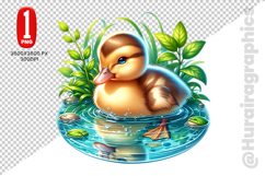Cute Duck Clipart - PNG File Product Image 1