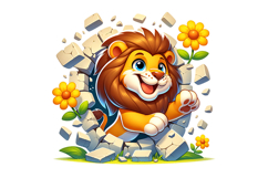 Cute Lion Clipart - PNG File Product Image 1