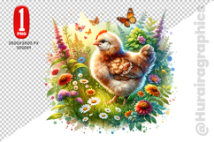 Cute Hen Clipart - PNG File Product Image 1