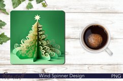 Christmas Tree Square Coaster | Paper Cut Effect Design Product Image 1