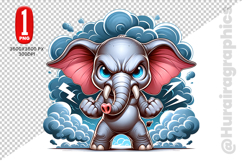 Cute Elephant Clipart - PNG File Product Image 2