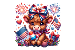 Cute Highland Cow Clipart - PNG File Product Image 1