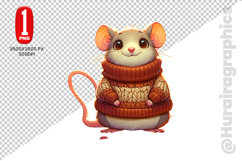 Cute Rat Clipart - PNG File Product Image 1