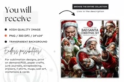 Christmas clipart, Bad Santa Clipart, Christmas sublimation Product Image 2