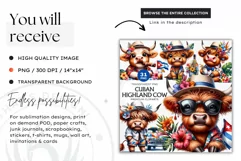 Cuban Highland cow Clipart, summer Highland calf, latino PNG Product Image 2