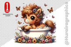 Cute Horse Clipart - PNG File Product Image 1